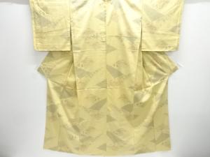 未使用品　裂取に花模様織出し十日町紬着物